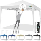 COBIZI Pavillon 3x3, Faltpavillon 3x3 Wasserdicht Stabil, 275 cm Partyzelt UV-Schutz 50+ Pavillion Klappbar 3x3m mit Wellenmuster für Camping Strand Familientreffen(Weiß)