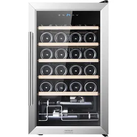 Cecotec Getränkekühlschrank - 24 Flaschen Bolero GrandSommelier 2450 Inox Compressor. Einstellbare Temperatur von 5-18°C, Hohe Leistung, Leiser Betrieb und vibrationsfrei