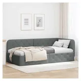 vidaXL Eckbettgestell 100 x 200 cm Dunkelgrau