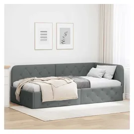 vidaXL Eckbettgestell 100 x 200 cm Dunkelgrau