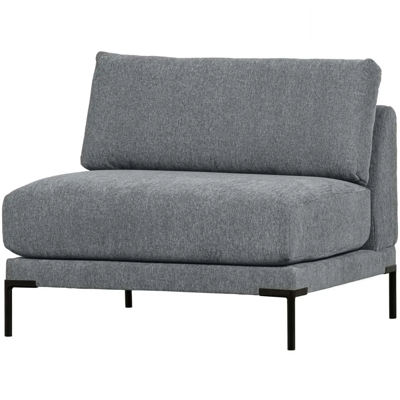 Modulsofa Couple Einzel-Element, Chenille-Stoff mit markanter Struktur, modern, Denim Blau