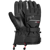 Reusch Connor R-TEX® XT extra warme, wasserdichte, Winddichte und atmungsaktive Unisex Fingerhandschuhe Schneehandschuhe Skihandschuhe für Damen und Herren, schwarz-weiß, 7,5