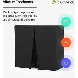 Blumfeldt Kaminholzregal Valdivian Metall 185 x 70 x 185 cm inkl. Regenschutzabdeckung Schwarz