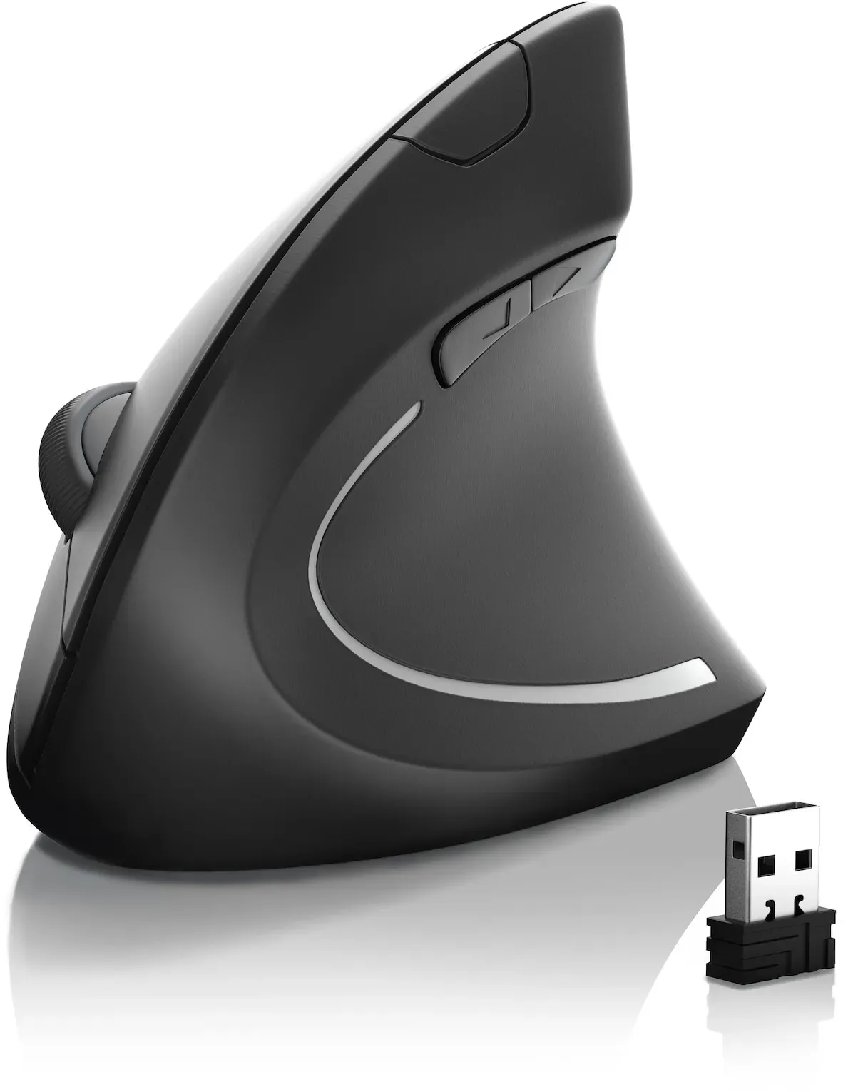 CSL Optische Wireless kabellos Funk Maus - Bluetooth + 2,4 Ghz Funk - vertikale Ausführung - ergonomisches Design - Vorbeugung gegen Mausarm Tennisarm