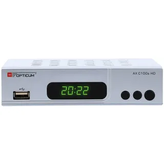 RED OPTICUM AX C100s Digitaler Kabel-Receiver HD - EPG - HDMI - USB - SCART - Coaxial Audio I Receiver für Kabelfernsehen I DVB-C Receiver silber