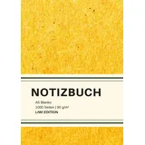 LIWI Literatur- und Wissenschaftsverlag Dickes Notizbuch 1000 Seiten - A5 blanko - Hardcover gelb mit Leseband - weißes Papier 90g/m2 - FSC Papier: Notebook A5 - Journal gebunden blanko - Einschreibbuch