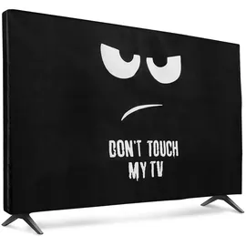 kwmobile 40" TV Abdeckung Indoor - Fernseher Hülle Bildschirmschutz Abdeckung - TV Bildschirm Staubschutzhülle - Fernsehabdeckung - Weiß Schwarz