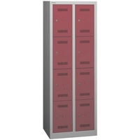 Schließfachschrank »MonoBloc™« 2x 30 cm Abteile mit je 4 Fächern grau, Bisley, 61x170x50 cm
