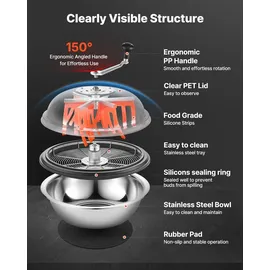 Vevor Erntemaschine Bowl 42cm manuell