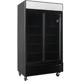 GastroHero Getränkekühlschrank ECO 1000 mit Schiebetüren und Leuchtaufsatz