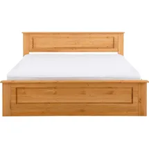 otto home Massivholzbett "Madrid, Landhausstil, hohe Belastbarkeit", beige (gelaugt geölt), B:192cm L:208cm, Betten, aus FSC®-zertifizierter Kiefer, INKLUSIVE Rollrost, Kassettenoptik