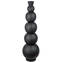 Casablanca modernes Design Casablanca Deko Vase groß Bodenvase - Moderne Vase XL aus Eisen - Wohnzimmer Dekoration Vase für Pampasgras Blumen - Farbe: Schwarz Höhe 76 cm