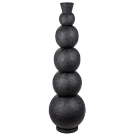 Casablanca modernes Design Casablanca Deko Vase groß Bodenvase - Moderne Vase XL aus Eisen - Wohnzimmer Dekoration Vase für Pampasgras Blumen - Farbe: Schwarz Höhe 76 cm