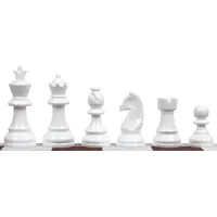 Sunrise Chess & Games Staunton 6 Schachfiguren, Kunststoff (König 95 mm) - schneeweiß