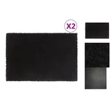 vidaXL Fußmatten 2 Stk. Schwarz 40x60 cm Kokosfaser Getuftet