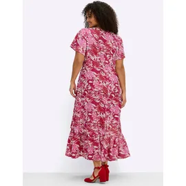 sheego Etuikleid Gemustert Pink/Rot 58