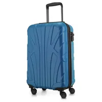 Suitline - Handgepäck Hartschalen-Koffer Koffer Trolley Rollkoffer Reisekoffer, TSA, 55 cm, ca. 34 Liter, 100% ABS Matt, Cyanblau