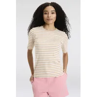GANT Slim STRIPED 1X1 RIBBED SS T-Shirt Dry sand),