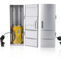 BuyWeek Mini Kühlschrank, USB Betrieben Tragbare Dosen Trinken Bierkühler Wärmer Kühlschrank Getränkekühlschrank für Reise Auto Office Nutzung
