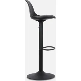 sweeek - 2er Set verstellbare Barhocker mit Sitzbezug aus Kunstleder - Schwarz - Schwarz