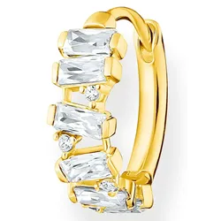 THOMAS SABO Single-Creole »farbige Steine, weiße Steine, CR665-051-14, CR665-414-14, CR665-488-7«, mit Glas-Keramik Stein, Korund (synth.), Zirkonia (synth.) THOMAS SABO gelbgoldfarben-weiß + kristallweiß