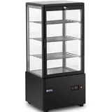 Royal Catering Kühlvitrine 78 L 4 Ebenen schwarz abschließbar