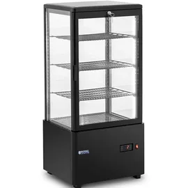 Royal Catering Kühlvitrine 78 L 4 Ebenen schwarz abschließbar