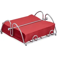 Relaxdays Serviettenhalter, mit Beschwerer, für 33x33 cm Servietten, Edelstahl-Optik,