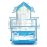 BPS Vogelkäfig aus Metall mit Futternapf, Tränke, Schaukel, 2 Größen M/L, Farbe zufällig (M: 30 x 23 x 47 cm) BPS-1207
