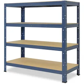 shelfplaza HOME 100x23x45 cm Schwerlastregal in blau mit 4 Böden und 175 kg Traglast pro Boden