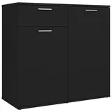 vidaXL Sideboard Schwarz 80x36x75 cm Holzwerkstoff