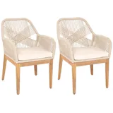Proregal Gartenstuhl 58 x 59 x 85 cm beige 2 St.