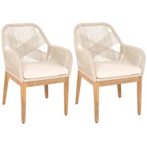 Proregal Gartenstuhl 58 x 59 x 85 cm beige 2 St.