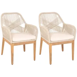 Proregal Gartenstuhl 58 x 59 x 85 cm beige 2 St.