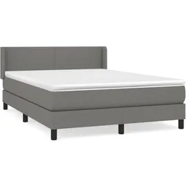 vidaXL Boxspringbett 140 x 200 cm Dunkelgrau