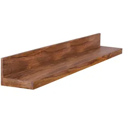 KADIMA DESIGN Wandregal Wood aus Massivholz Sheesham, 140 cm, nachhaltig, starke Auflagefläche, ideal für Wohnräume und Flure, handgefertigt