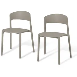 Tchibo - 2 Kunststoff-Stühle - 53,5x50,5x77cm - taupe - Polypropylen