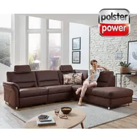 polsterpower Ecksofa - espresso - Basismodell - Anstellhocker rechts Sofa