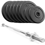 Langhantel Set 70kg Bitumen Gerade Stange 150cm Gewichte Kraftsport 4FIZJO
