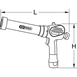 KS Tools Akku-Kartuschen-Pistole 310 ml ohne Akku und Ladegerät