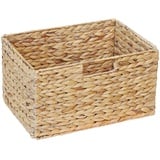 Billy Regal Korb 36 x 25 x 20 cm aus Wasserhyazinthe Natur Faltkorb Flechtkorb Regalbox Storage Box Aufbewahrungskorb Schrankkorb klappbar faltbar und sehr stabil einzeln