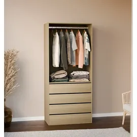 sweeek Kinderkleiderschrank Modul mit 4 Schubladen  Natur Holz beige