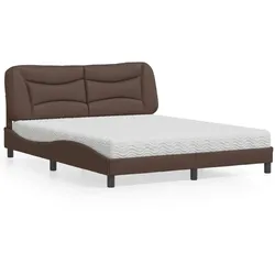 Bett mit Matratze – Braun, 160x200 cm – Pflegeleicht & Bequem