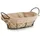 Zeller Brotkorb Draht/Leinen Braun/Beige