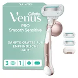 Gillette Pro Smooth Sensitive Handle + 3 Klingen