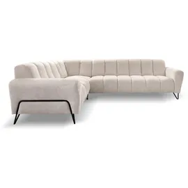 beautysofa Eckcouch Polyester 295 cm 3-Sitzer Beige