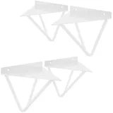 ML-Design 4 Stück Regalhalterung 160 mm Weiß aus Metall Dreieckige Schwebende