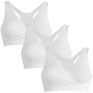 Medela Schlaf Bustier - Nahtloser BH mit Stretchmaterial - Für komfortablen Halt beim Schlafen während und nach der Schwangerschaft, Weiß, 101045118