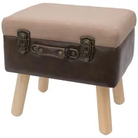 HMF Sitzhocker Koffer mit Stauraum 40 x 39 x 30 cm Braun