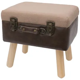 HMF Sitzhocker Koffer mit Stauraum 40 x 39 x 30 cm Braun